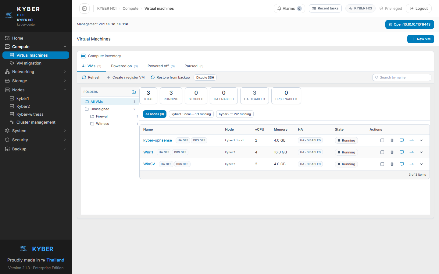 KSV virtual machine management